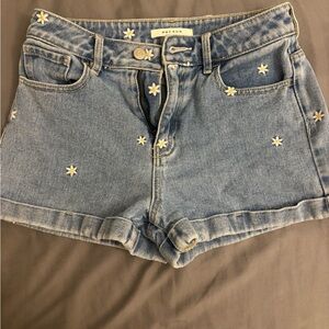 PacSun Light Blue Daisy Jean Shorts